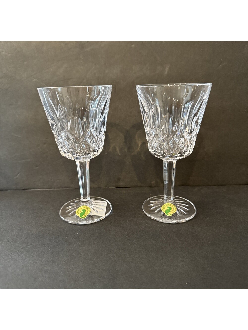 New Waterford Crystal Lismore Claret Wine Glass 5.75” Tall 5 oz Set Of 2